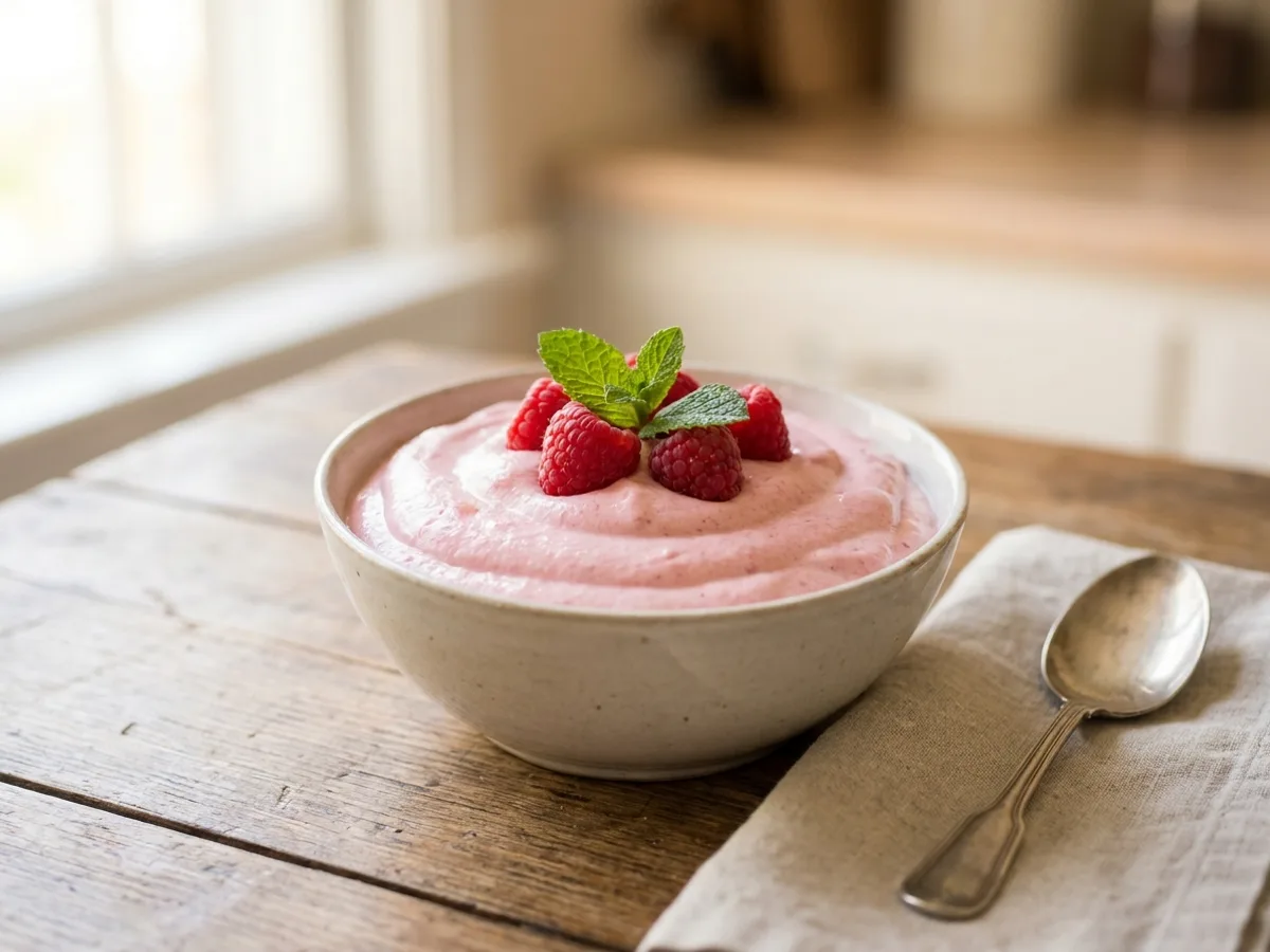 Mousse keto à la framboise