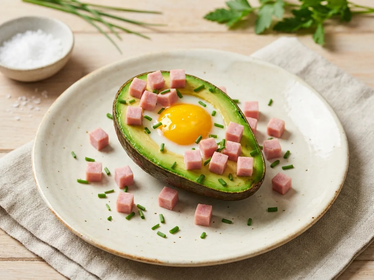Recette keto : Avocat aux oeufs et jambon